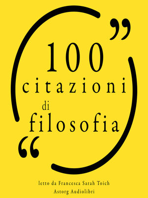 cover image of 100 citazioni di filosofia